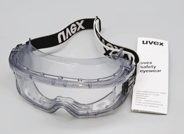 Uvex Vollsichtbrille Ultravision transparent/grau Schutzbrille Arbeitsschutz Be-und Entlüftung flexibel