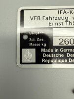 Typenschild mit Gütesiegeel Gütezeichen Q...